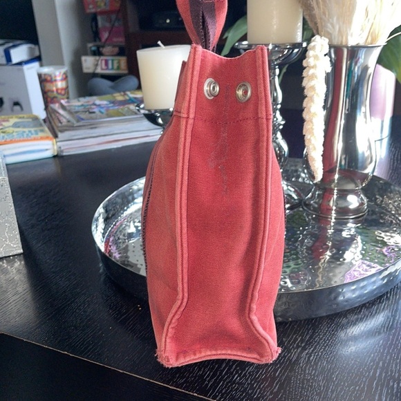 ππ HOST PICK ππ- Hermes Paris Fourre Tout Red Cotton Canvas Small Tote Bag - Picture 4 of 11